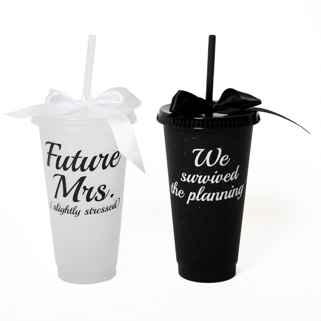 Customized Plastic Tumblers with Bow, Bridal Party Cups, Bachelorette Party Cups, Future Mrs Cup, Funny Bridesmaid Tumblers, Reusable Party Cups