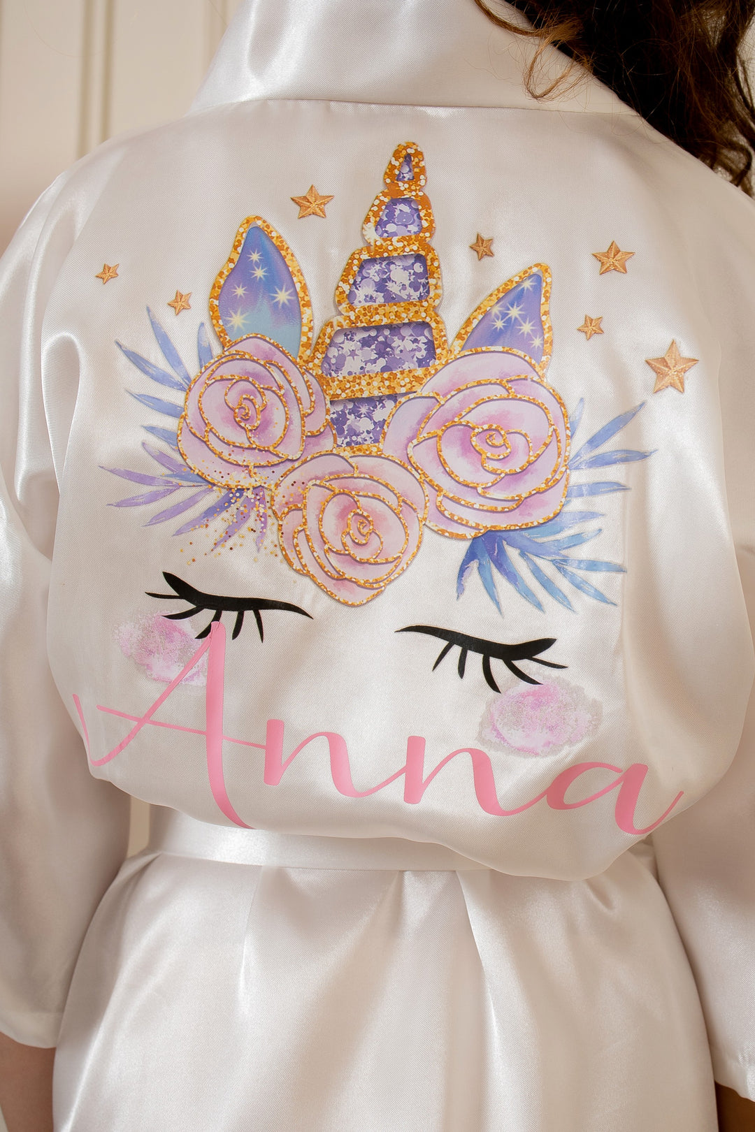 Unicorn Personalized Kids Satin Robes