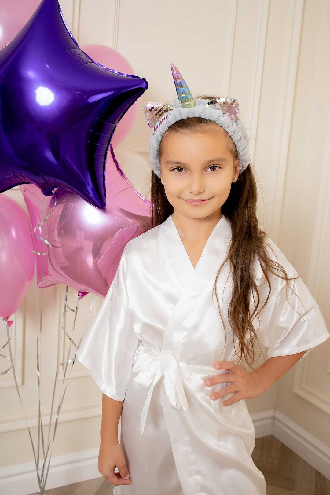 Unicorn Personalized Kids Satin Robes