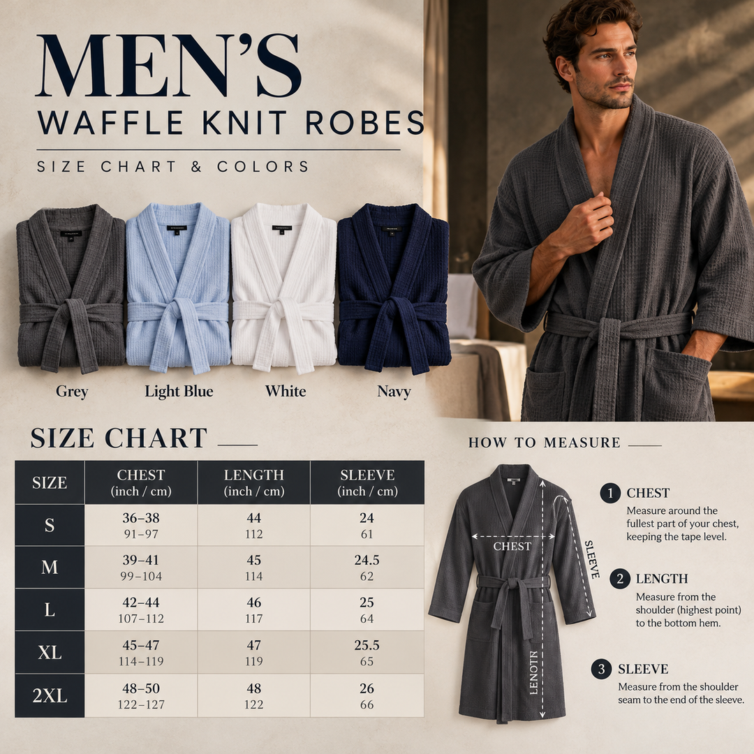 Men's Waffle Knit Customized Robe