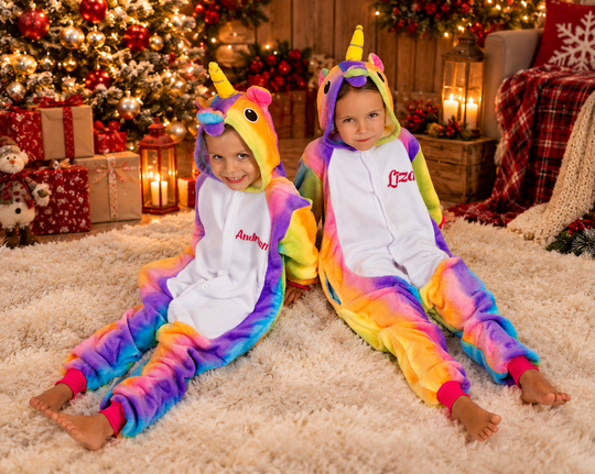 Family Matching Unicorn Rainbow One size Pajamas