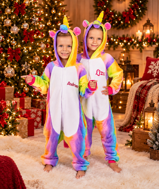 Family Matching Unicorn Rainbow One size Pajamas