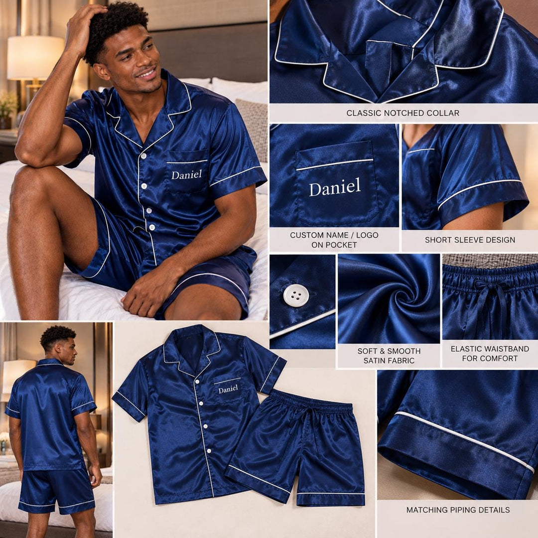 Personalized Mens Satin Pajamas