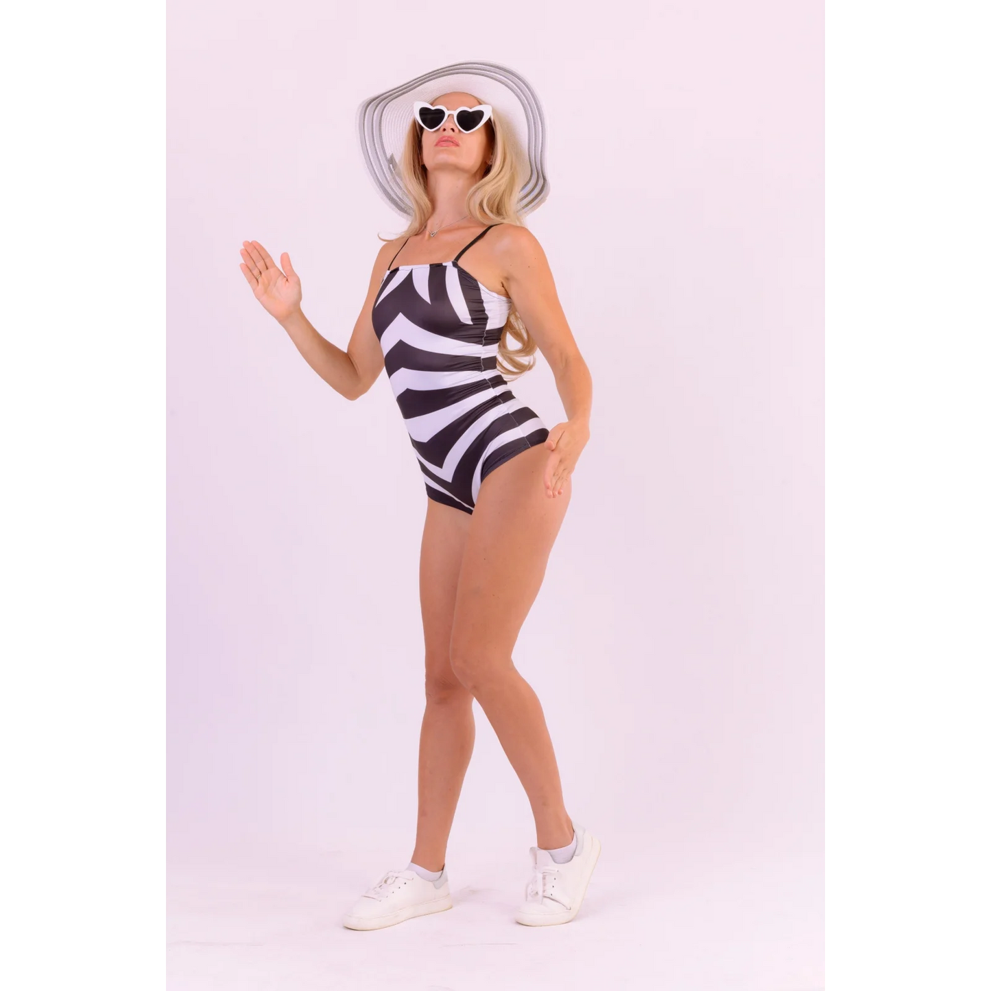Barbie Black and White Retro One Piece Swimsuit Movie Outfit