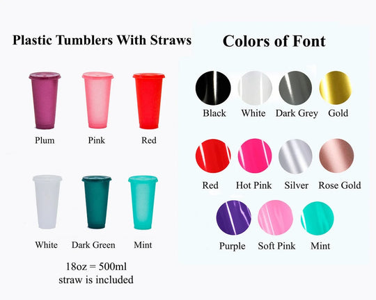 Customized Bridesmaids Plastic Tumblers - Tumblers