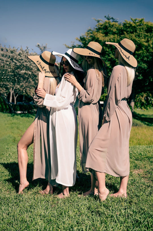 Custom Bridesmaids Beach Long Cover Ups - Long Sleeves - 