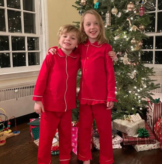 Custom Kids Cotton Christmas Ruffle Pajamas Sunny Boutique Miami