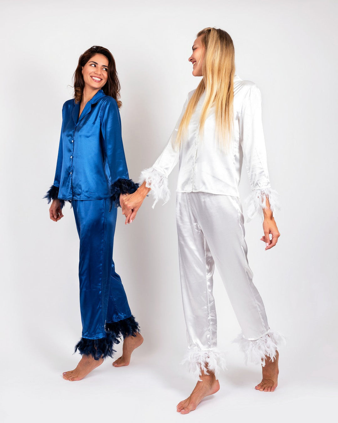 Christmas Feathers Satin Pajamas for Women – Sunny Boutique Miami
