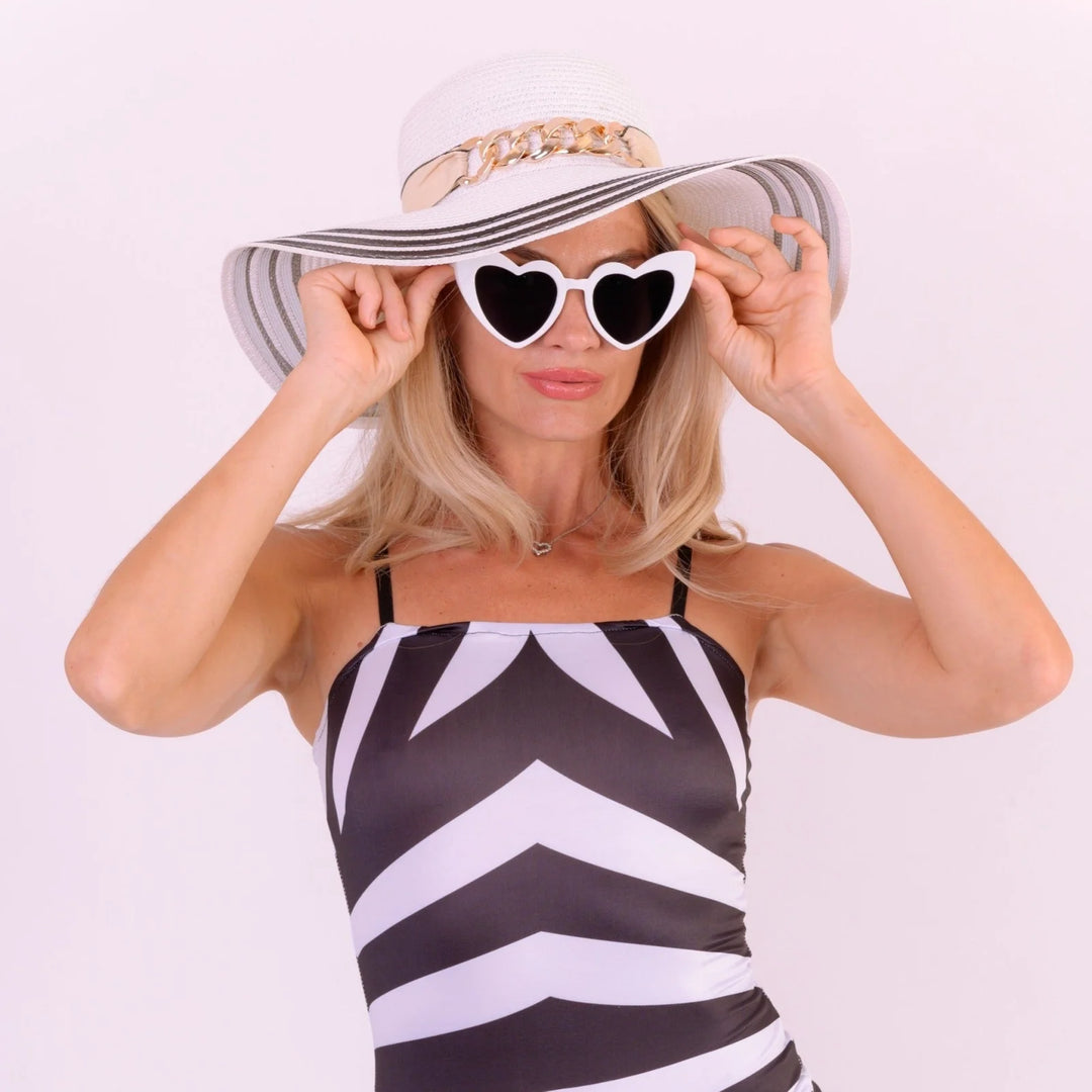 Black and White Retro One Piece Swimsuit- Halloween Outfit – Sunny Boutique  Miami