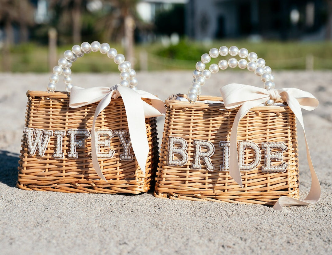 Custom  Bride Bag with Pearls Handle