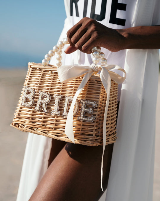 Custom  Bride Bag with Pearls Handle