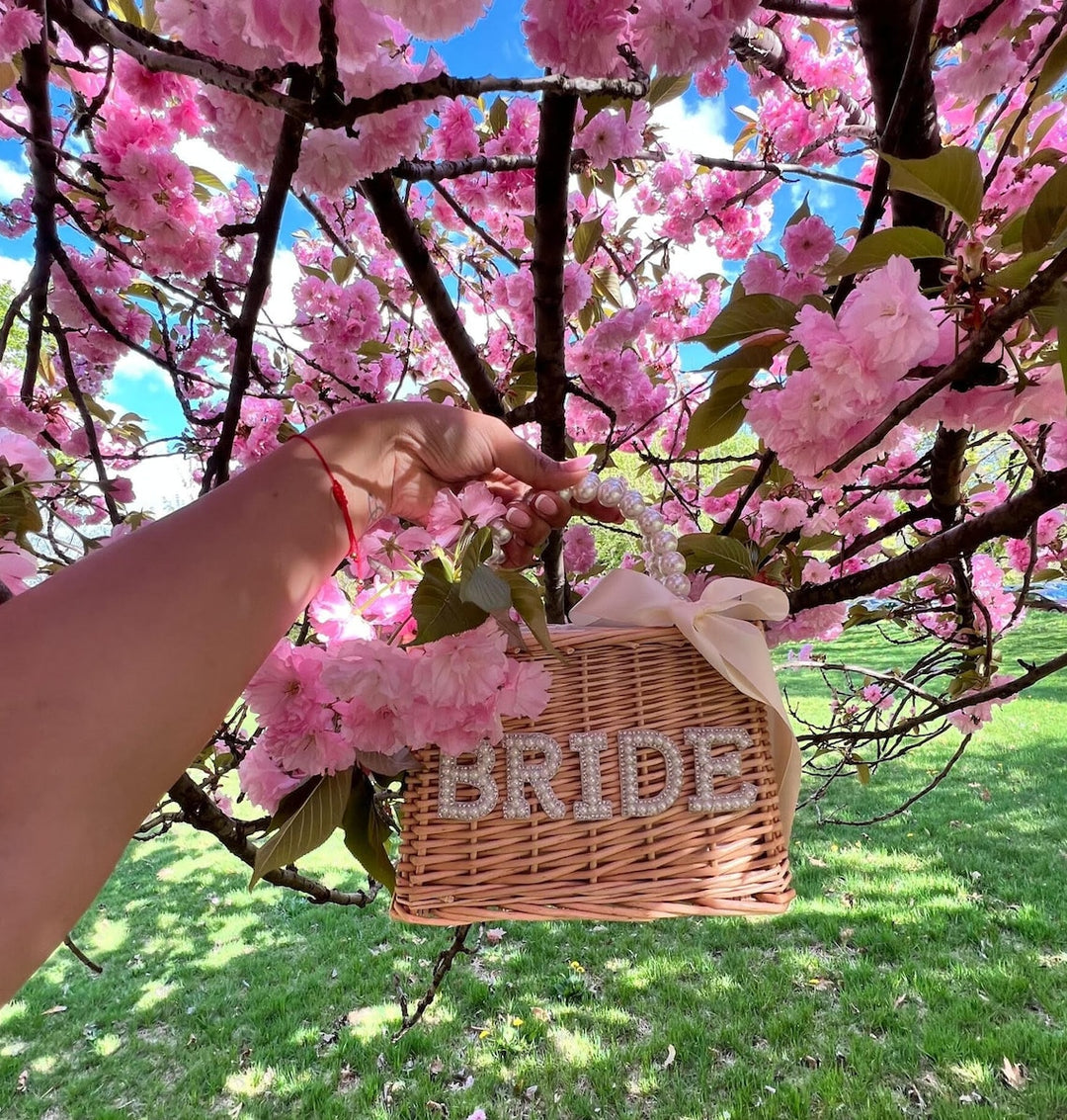 Custom  Bride Bag with Pearls Handle