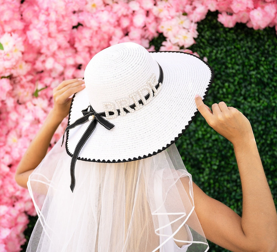 Mrs Bride Sun Hat with Pearls