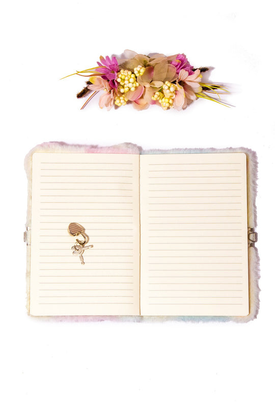 Custom Kids Fluffy Notebook with Glittery Heart