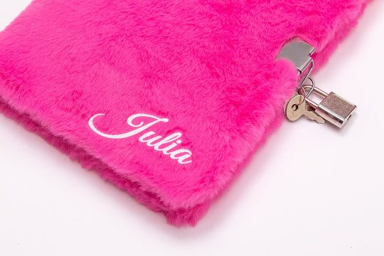 Custom Name Fluffy Diary with Lock and Key