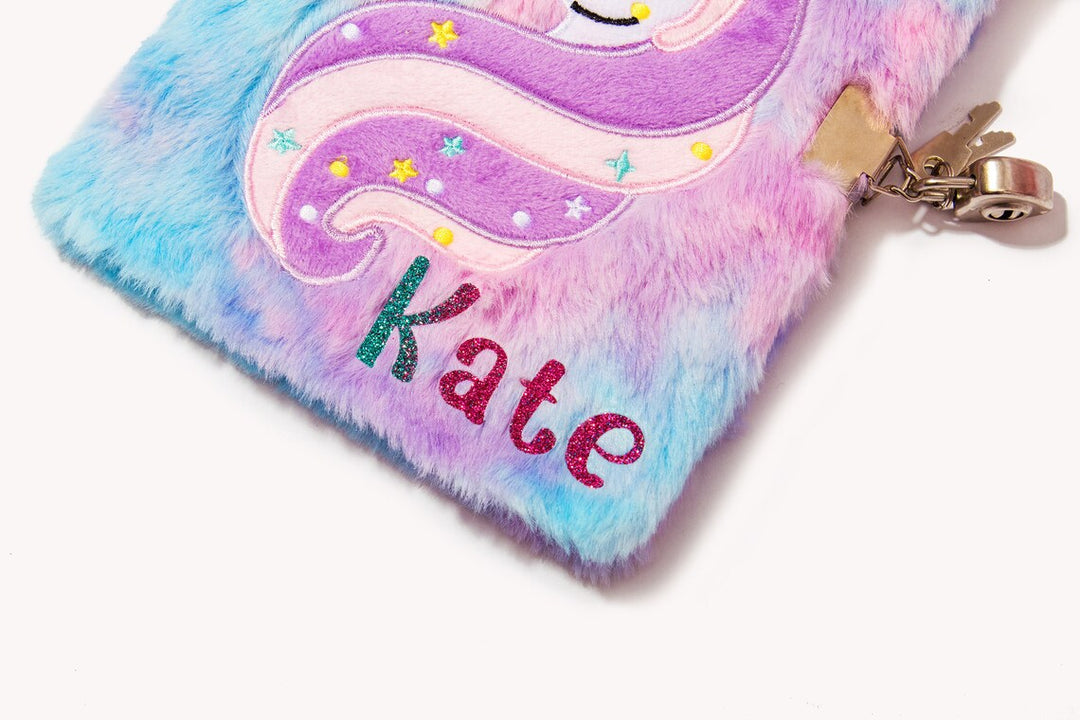 Custom Children Fluffy Soft Unicorn Diary