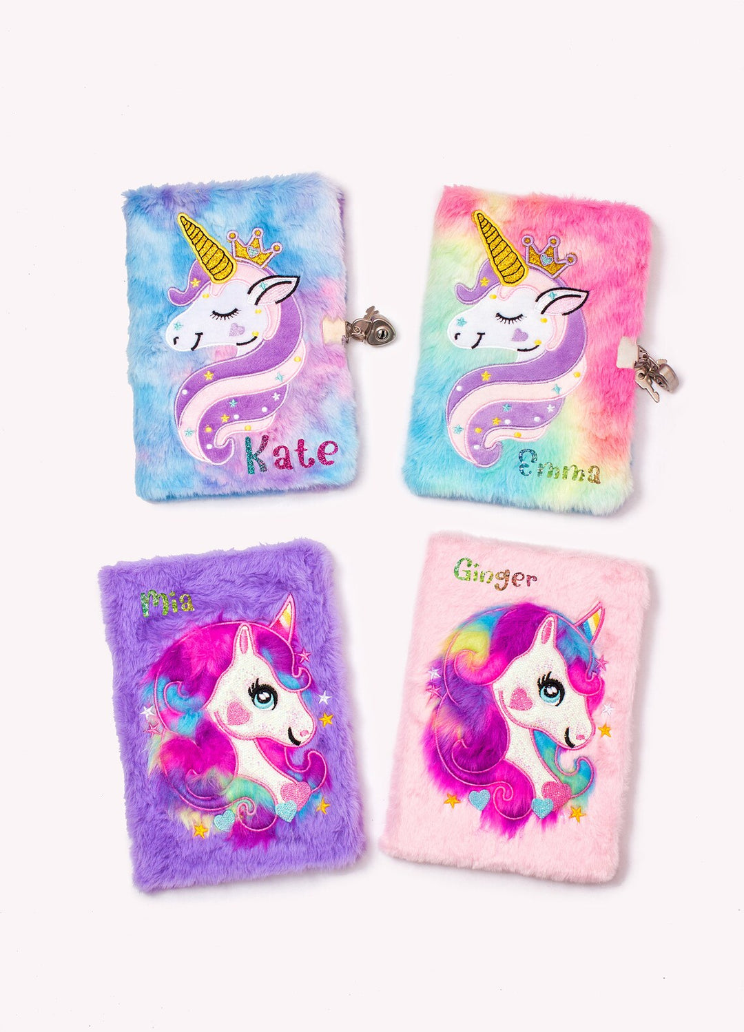 Custom Children Fluffy Soft Unicorn Diary