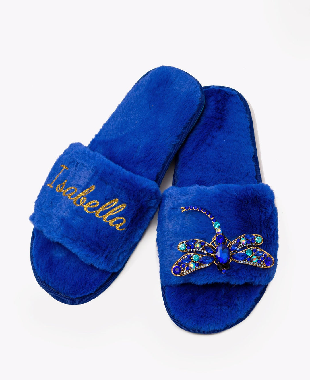 Custom Name Dragonflies Fluffy Slippers