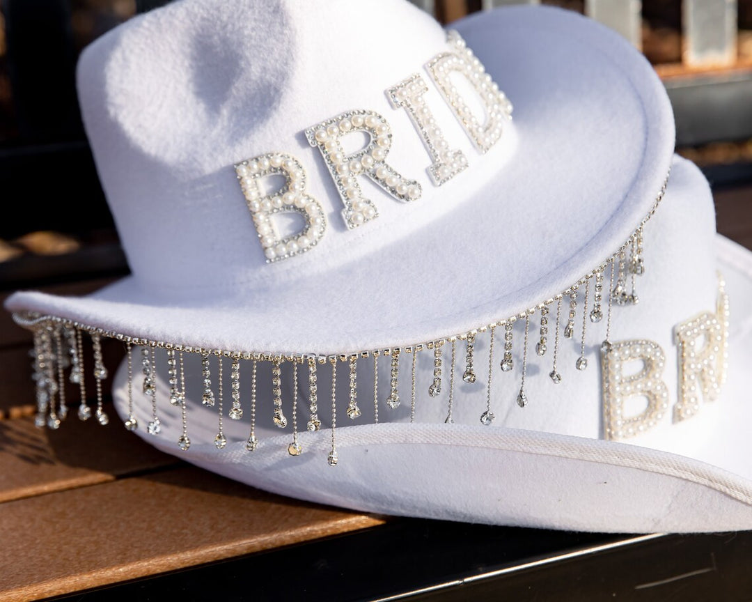 Bride Cowboy Hat with Pearls