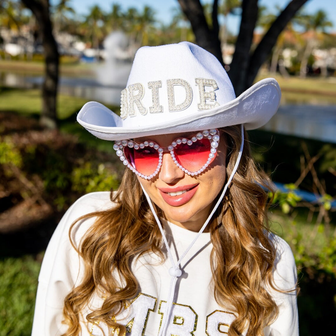 Bride Cowboy Hat with Pearls