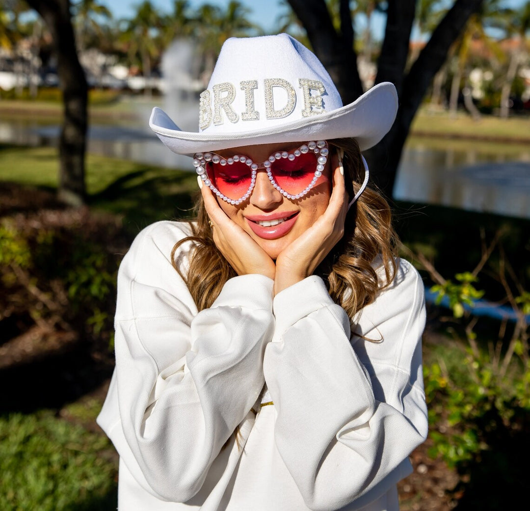 Bride Cowboy Hat with Pearls