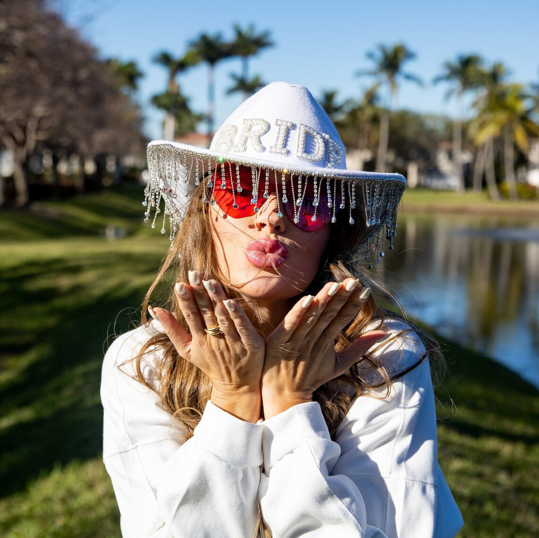 Bride Cowboy Hat with Pearls