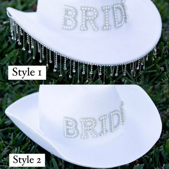 Bride Cowboy Hat with Pearls