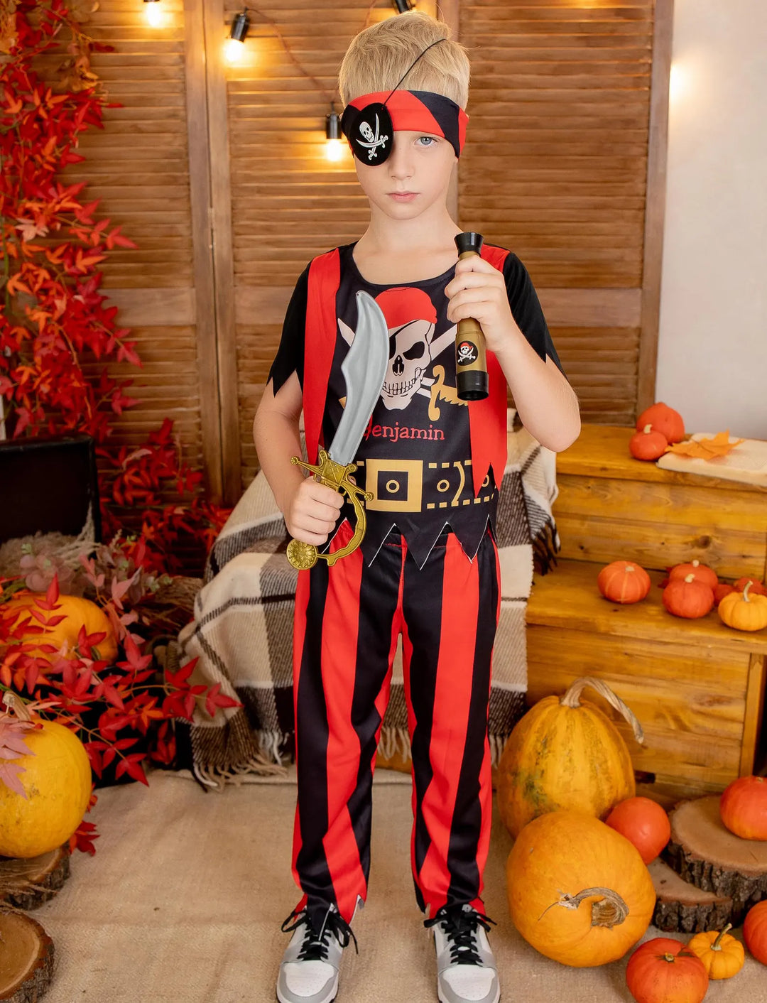 Title Kids Pirate Halloween Costume, Captain Jack Pirate Outfit for Boys