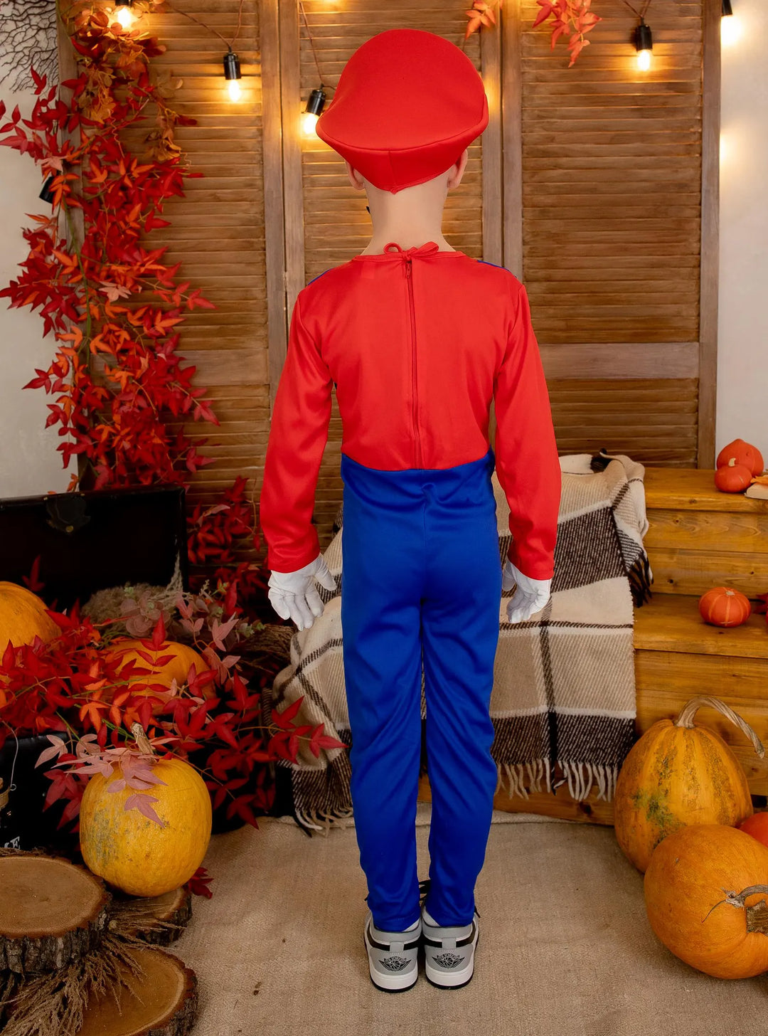 Title Personalized Kids Video Game Costume, Custom Name Halloween Jumpsuit with Hat & Mustache
