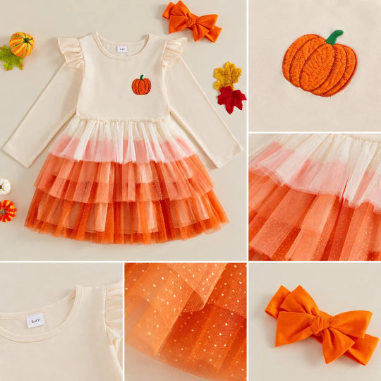 Personalized Ghost Halloween Dress for Girls, Custom Name Tutu Trick or Treat Dress