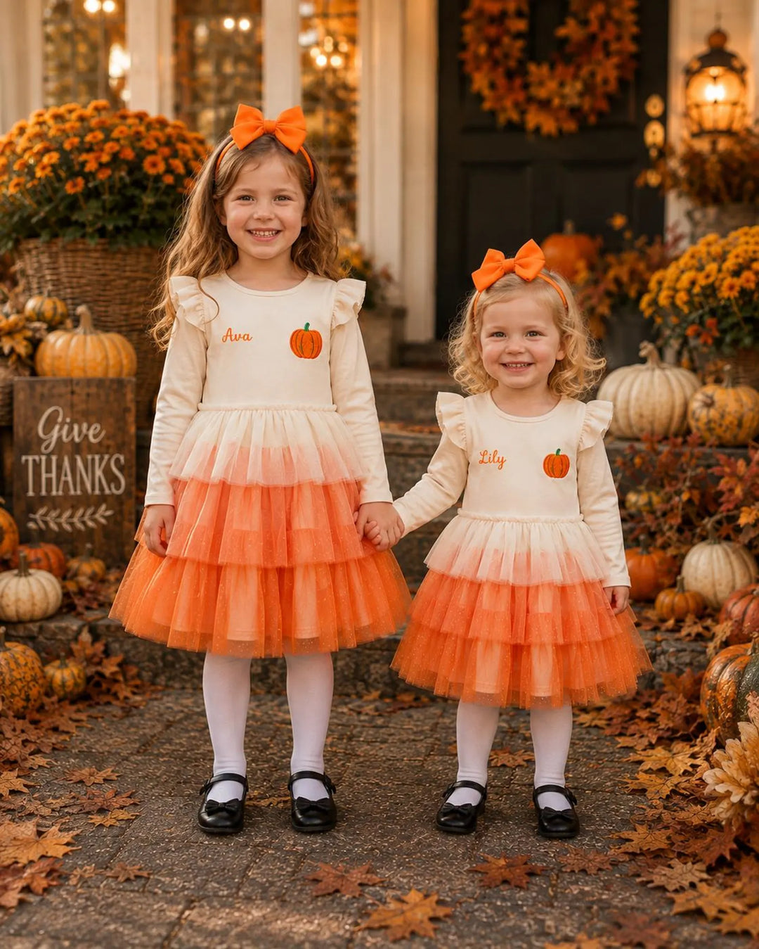 Personalized Ghost Halloween Dress for Girls, Custom Name Tutu Trick or Treat Dress