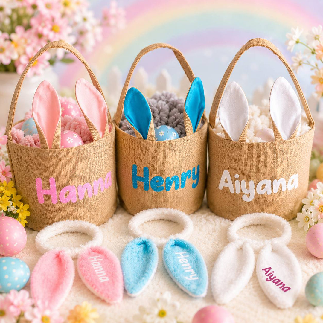Personalized Easter Baskets for Eggs Hunting
