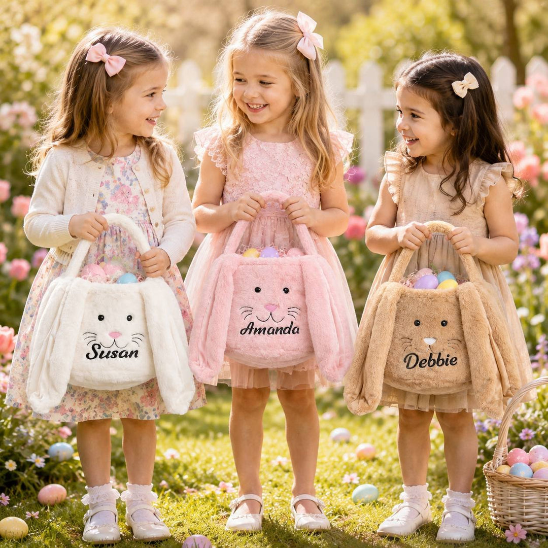 Personalized Easter Plush Bunny Basket