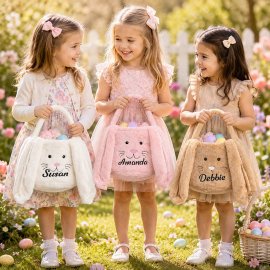 Personalized Easter Plush Bunny Basket
