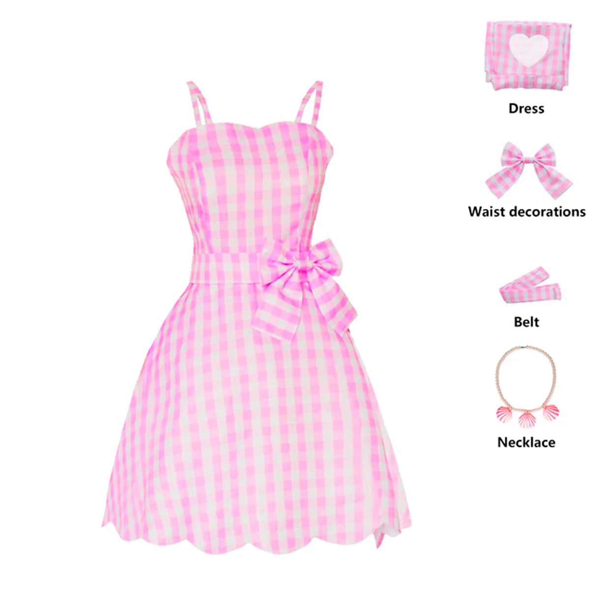 Plaid Barbie Pink Dress Set Movie Outfit