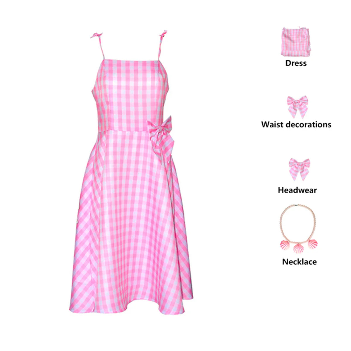 Plaid Fashion Pink Dress Set Outfit- Halloween Outfit – Sunny Boutique Miami