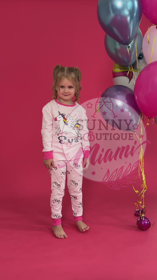 Personalized Girls Unicorn Pajamas