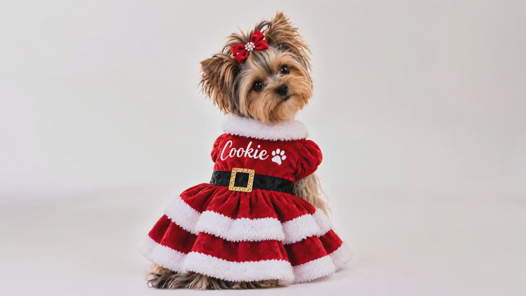 Personalized Santa Dog Dress