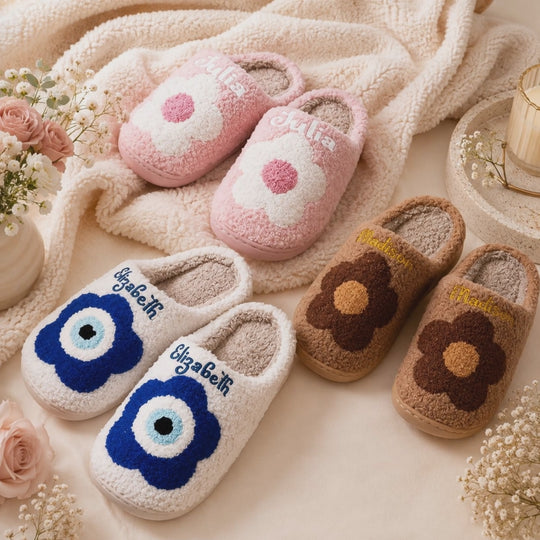 Personalized Flowers Cozy Slippers