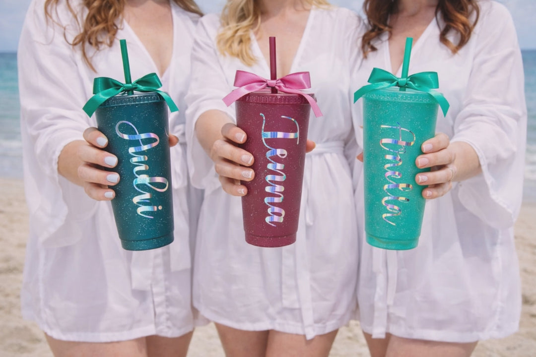 Customized Bridesmaids Plastic Tumblers