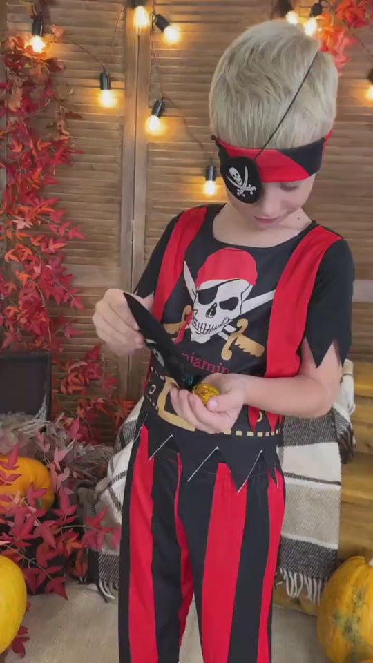 Title Kids Pirate Halloween Costume, Captain Jack Pirate Outfit for Boys