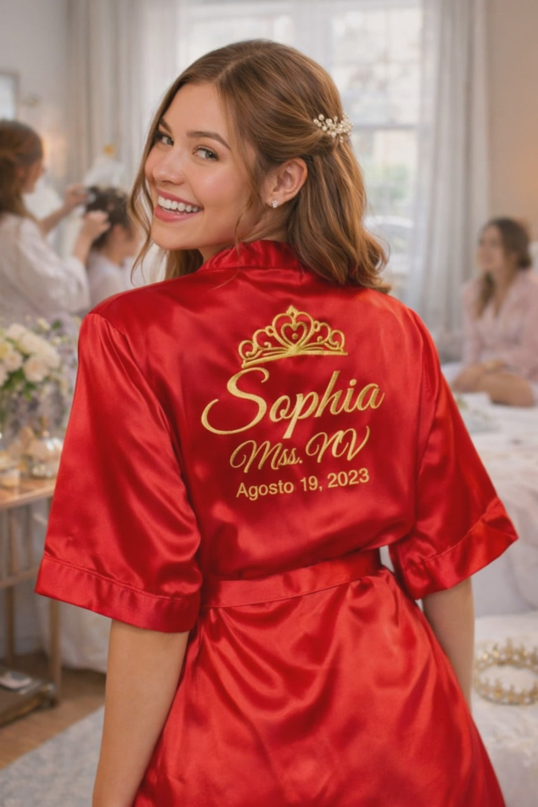 Personalized Quinceanera Satin Robes
