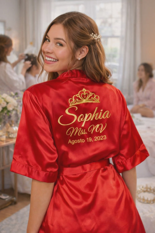Personalized Quinceanera Satin Robes