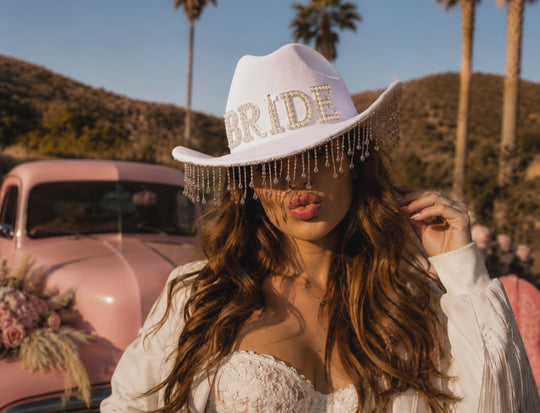 Bride Cowboy Hat with Pearls