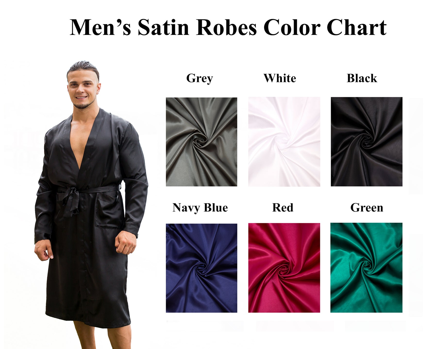 Custom Satin Men's Robes-Valentine's Day Gift – Sunny Boutique Miami