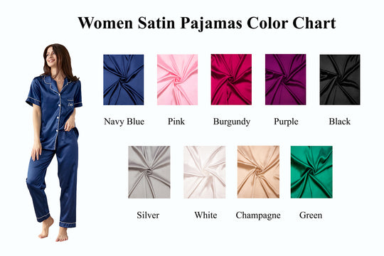 Set of 15 Satin Pajama Sets Long Sleeves +Pants