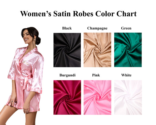 Set of 9 Bridesmaids Satin Robes