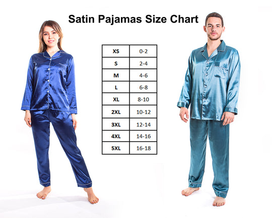 Set of 11 Satin Pajama Sets Long Sleeves +Pants