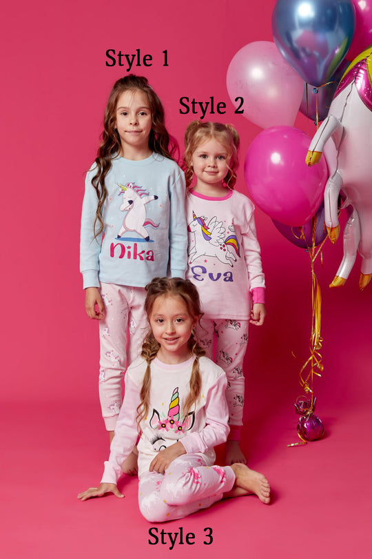 Personalized Girls Unicorn Pajamas