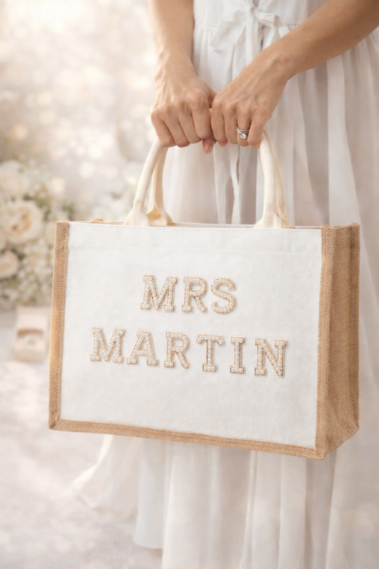 Custom Mrs Bride White Tote Bag